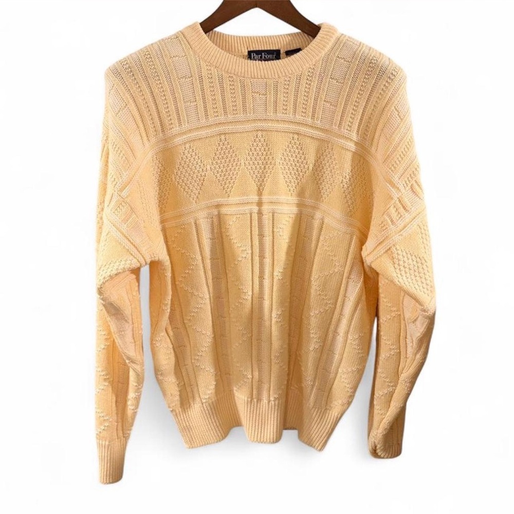 Vintage Jacquard Knit Crewneck Sweater Size Men’s Large